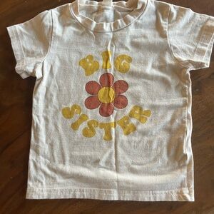Big Sister Kids T-Shirt - White with Yellow and Red Flower